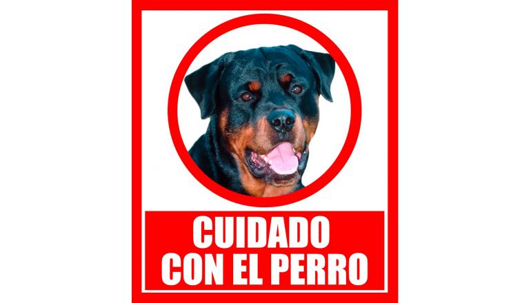 Cartel De Cuidado Perros Peligrosos